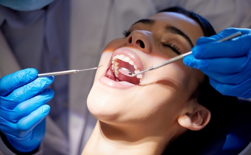 dental patient getting a dental exam